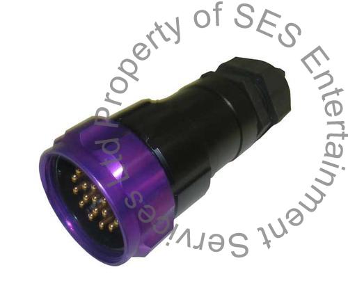 SES 19 Pin male line soca with purple ring